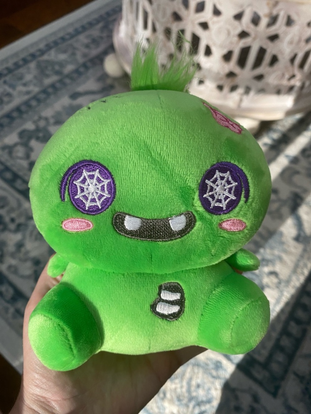 Green Cute Monster Plush Toy with Purple Eyes - Kids Stuffed Animal